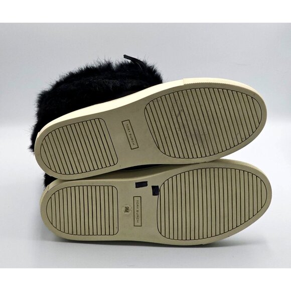 Tory Burch Women's Black Suede Leather Rabbit Fur Anjelica Boots Sz 9 2863 - Picture 7 of 16